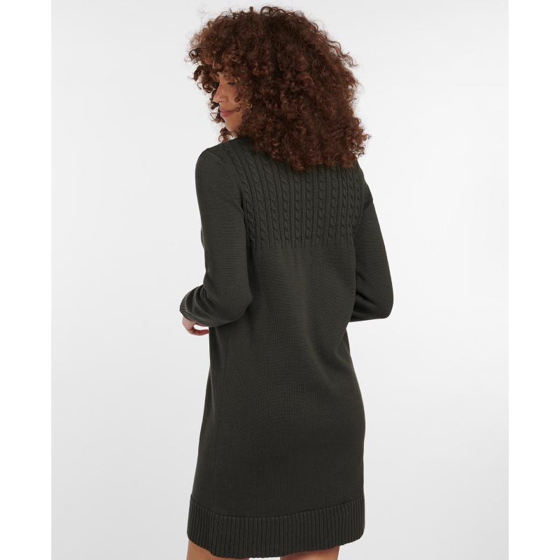 Barbour Stitch Guernsey Ladies Knit Dress - Olive - William Powell
