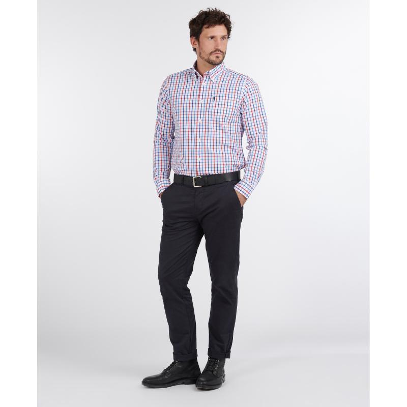 Barbour Tattersall 15 Mens Tailored Fit Shirt - Red - William Powell