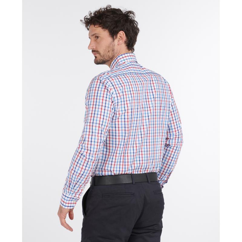 Barbour Tattersall 15 Mens Tailored Fit Shirt - Red - William Powell