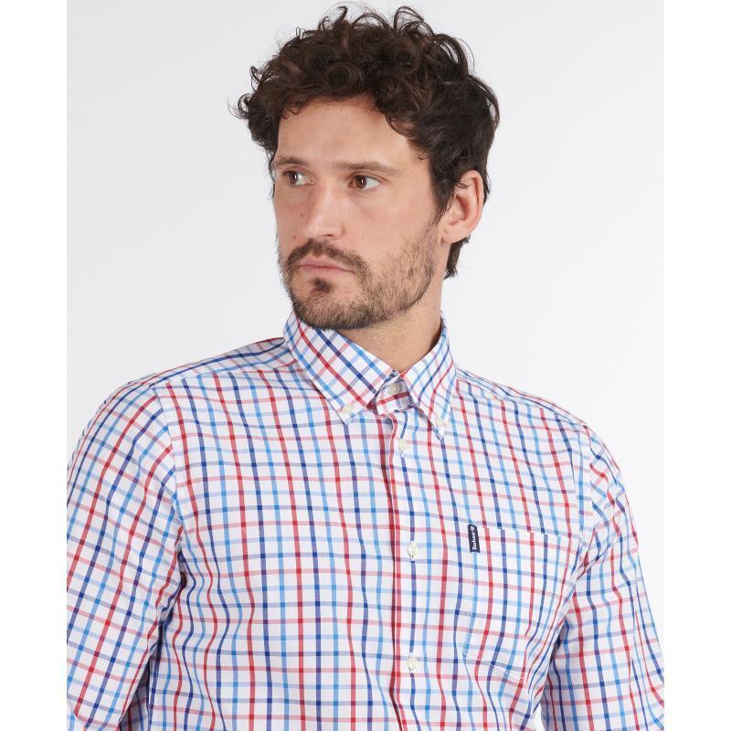 Barbour Tattersall 15 Mens Tailored Fit Shirt - Red - William Powell