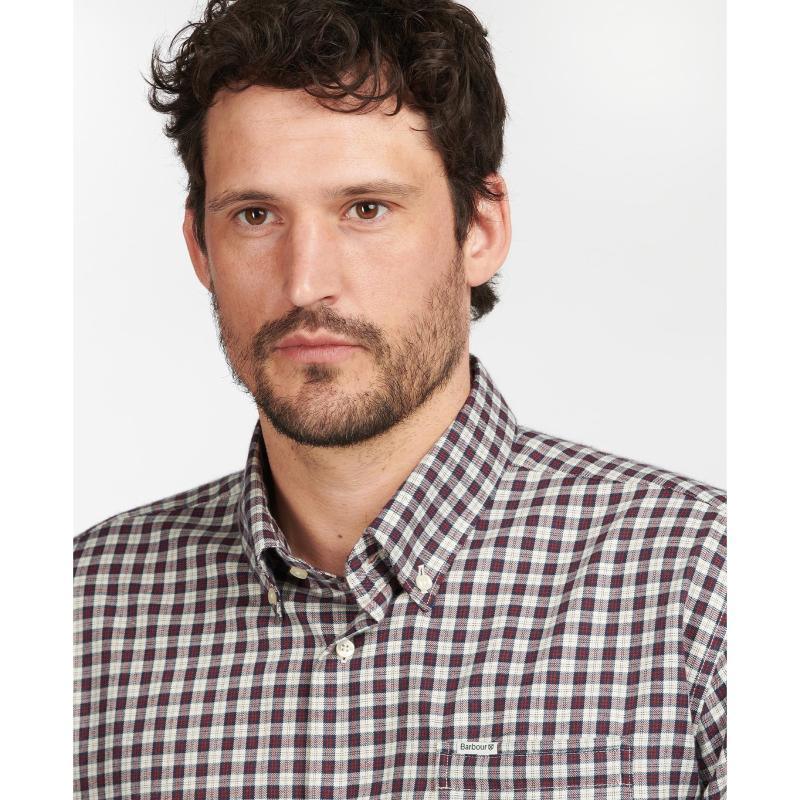 Barbour Thornley Thermo Weave Mens Regular Fit Shirt - Red - William Powell