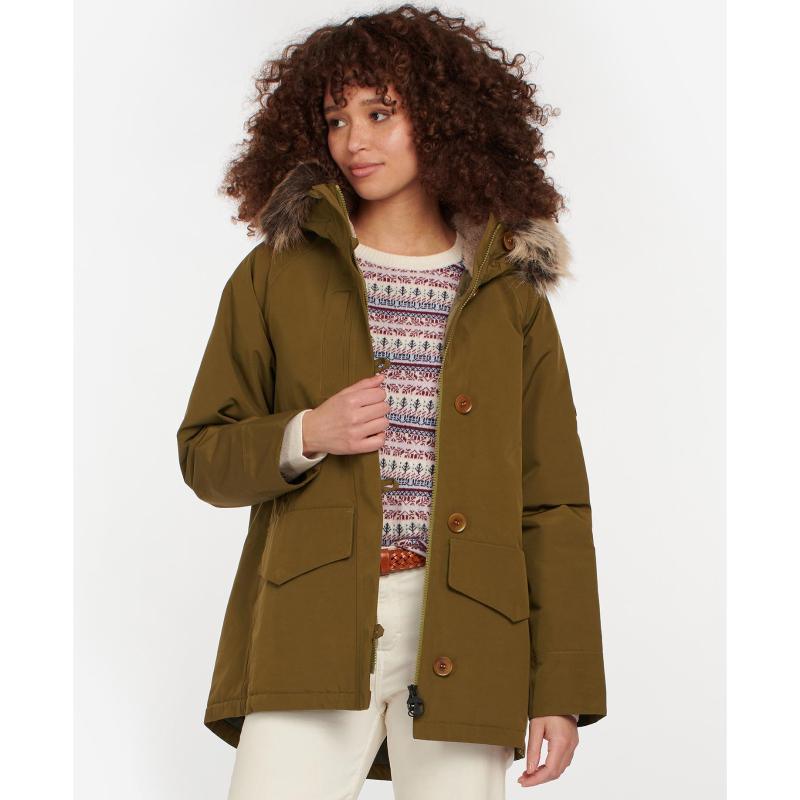 Barbour Warkworth Ladies Waterproof Jacket - Nori Green/Dusky Green - William Powell