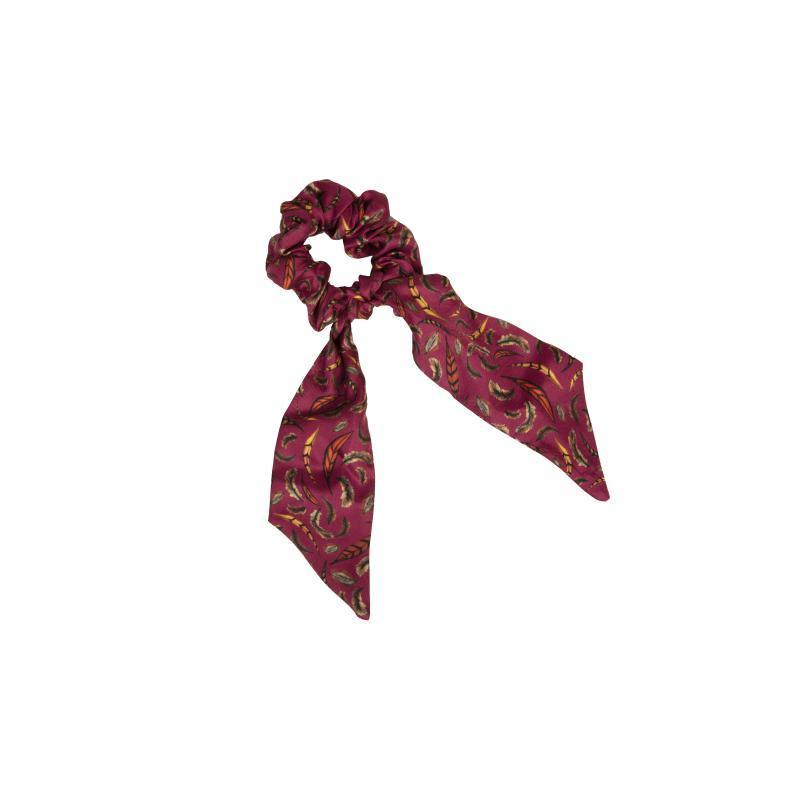 Clare Haggas Birds of a Feather Silk Hair Scrunchie - Mulberry - William Powell