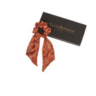 Clare Haggas Birds of a Feather Silk Hair Scrunchie - Russet - William Powell