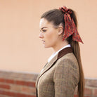Clare Haggas Birds of a Feather Silk Hair Scrunchie - Russet - William Powell