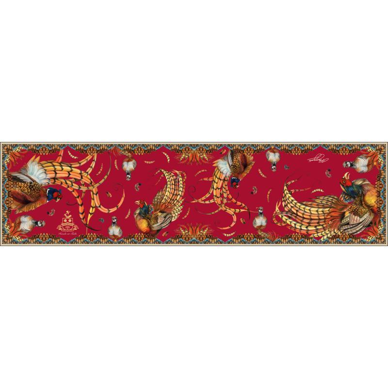 Clare Haggas Heads or Tails Classic Twill Silk Scarf - Red - William Powell