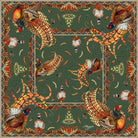 Clare Haggas Heads or Tails Large Twill Silk Scarf - Khaki - William Powell