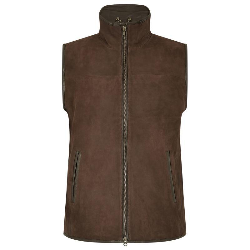 Dubarry Dunhill Mens Leather Gilet - Walnut - William Powell