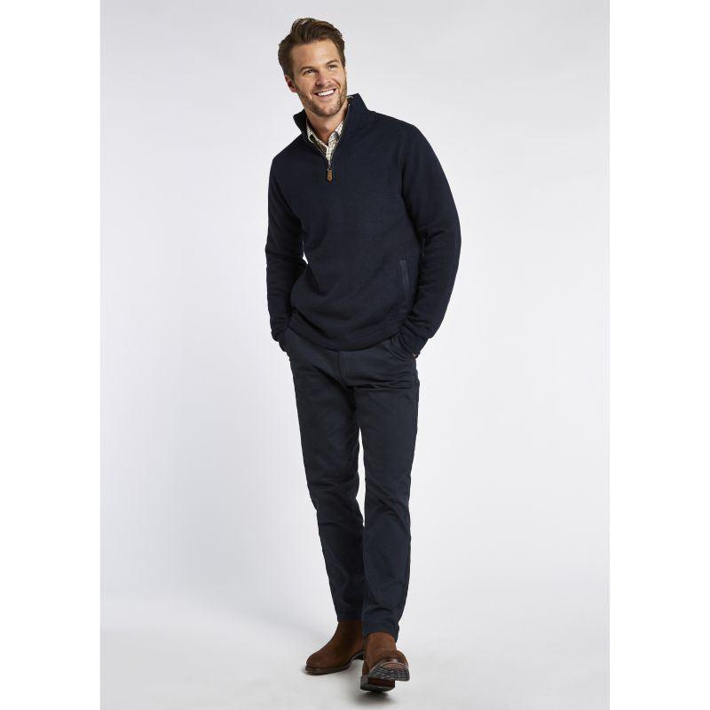 Dubarry Feeney Windproof Mens Zip Neck Jumper - Navy - William Powell