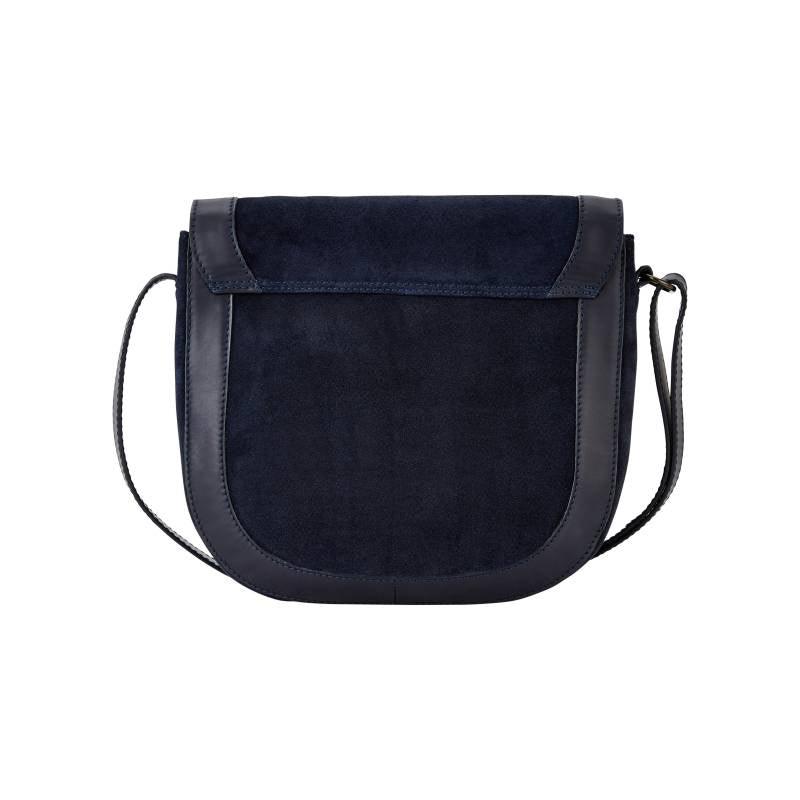 Dubarry Monart Suede/Leather Ladies Crossbody Saddle Bag - French Navy - William Powell