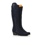 Fairfax & Favor Heeled Regina Suede Boots - Navy - William Powell
