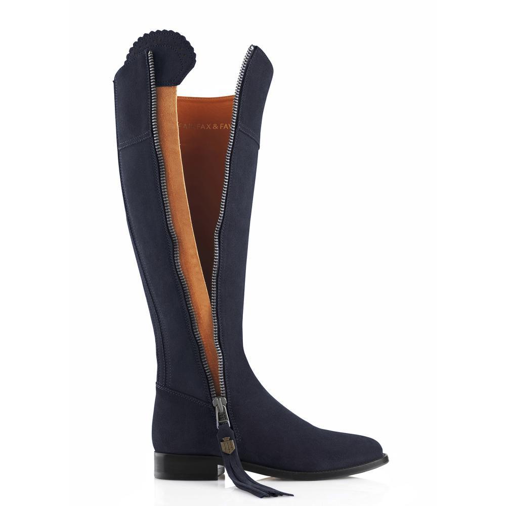 Fairfax & Favor Regina Suede Boot - Navy - William Powell