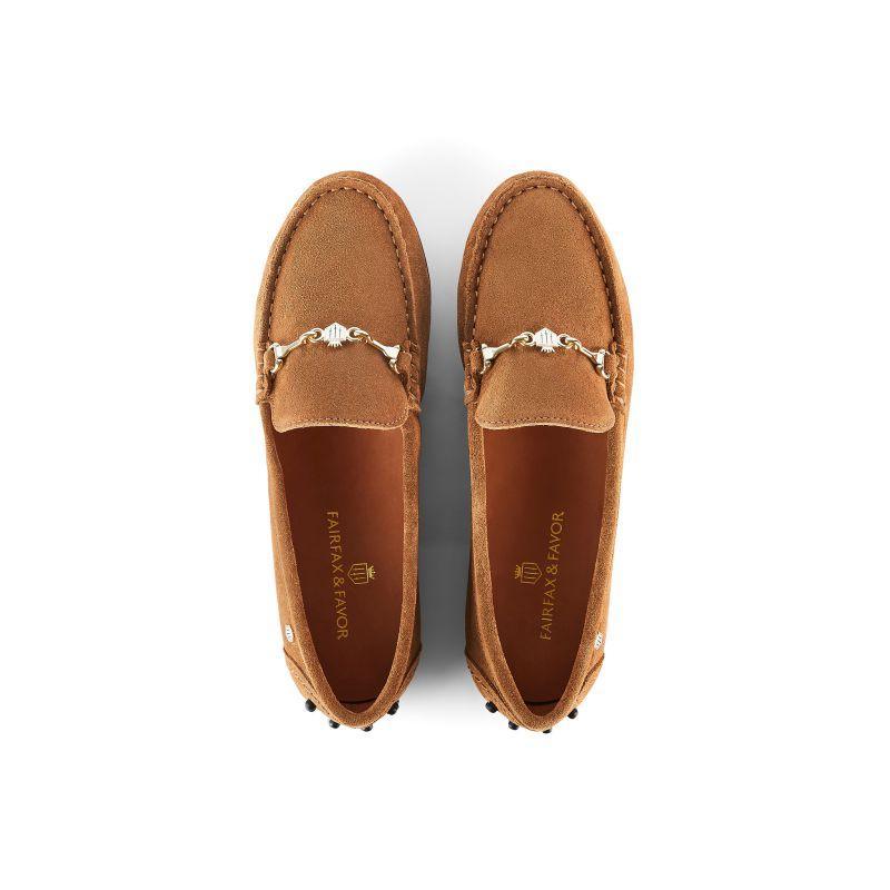 Fairfax & Favor Trinity Loafer Ladies Suede Shoe - Tan - William Powell