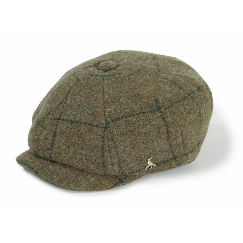 Hicks & Brown Felsham Bakerboy Tweed Cap - Green - William Powell