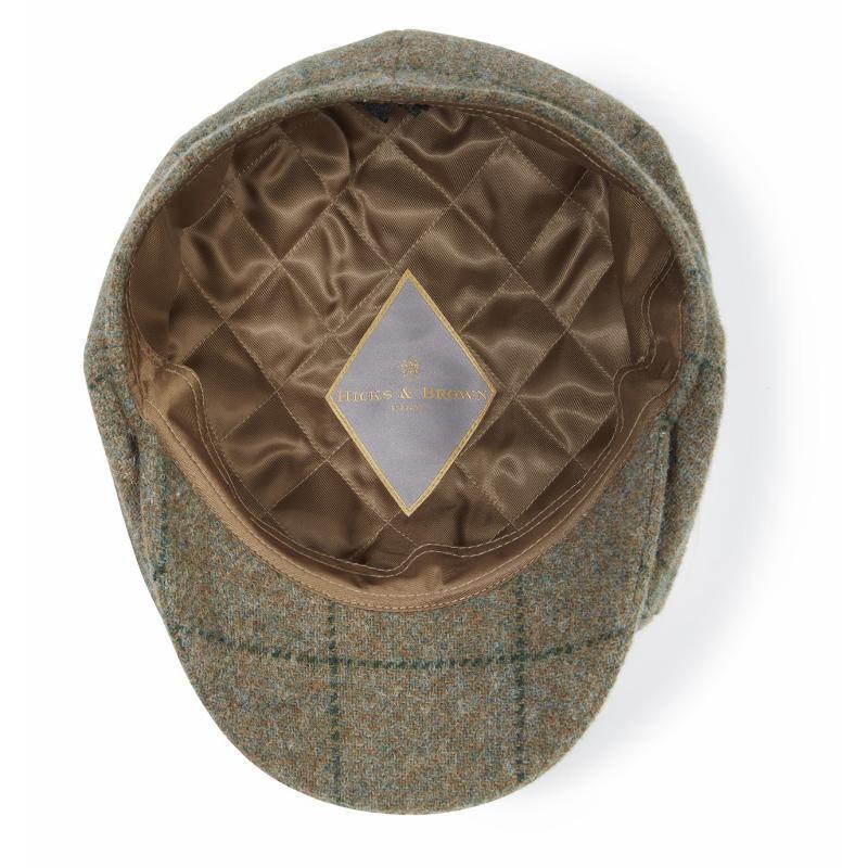 Hicks & Brown Felsham Bakerboy Tweed Cap - Green - William Powell