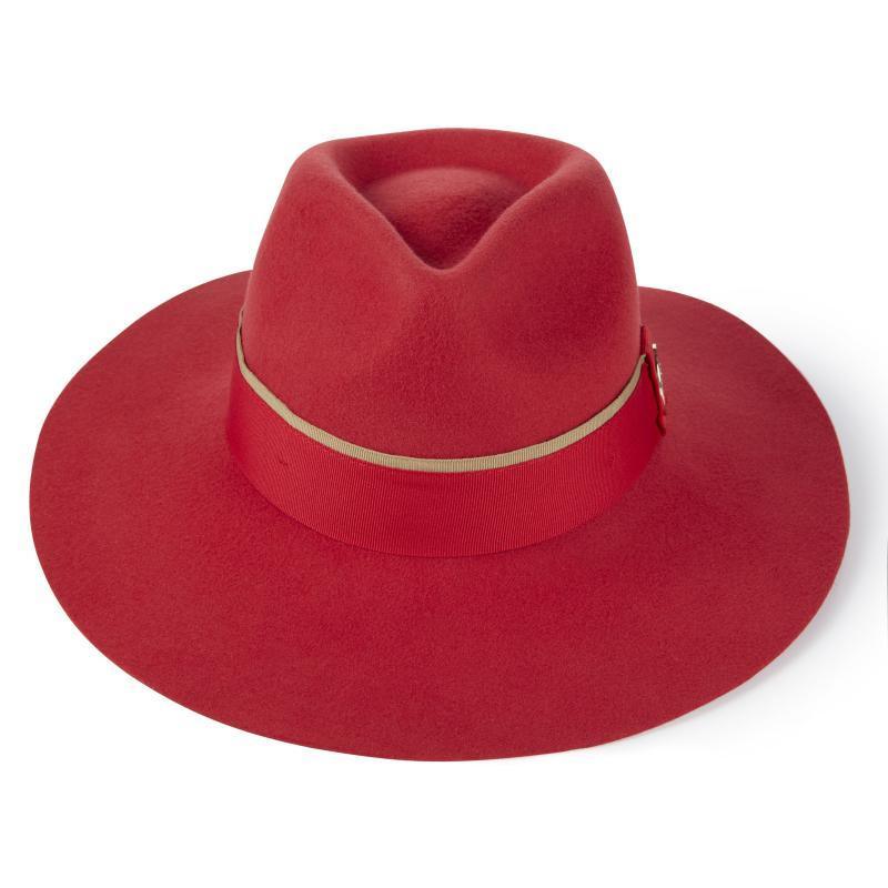 Hicks & Brown Oxley Wide Brimmed Fedora - Berry - William Powell