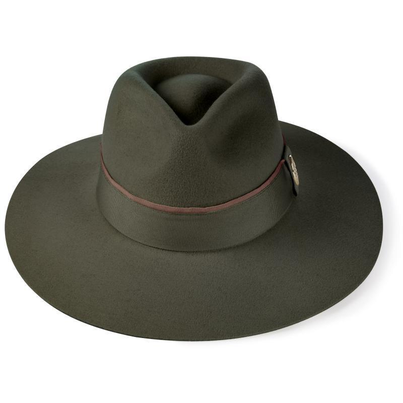 Hicks & Brown Oxley Wide Brimmed Fedora - Olive - William Powell
