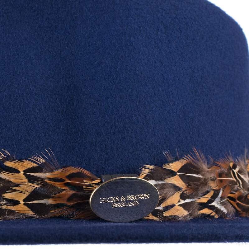 Hicks & Brown Suffolk Pheasant Wrap Fedora Hat - Navy - William Powell
