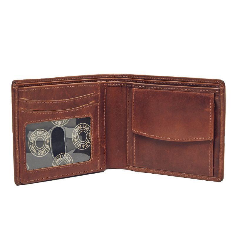 Hicks & Hides 12 Bore Mens Wallet (9.5cm x 12.5cm) - Cognac - William Powell