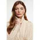 Holland Cooper Belgravia Cable Ladies Roll Neck Knit - Oatmeal - William Powell