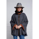 Holland Cooper Chiltern Ladies Cape - Mid Blue Check - William Powell