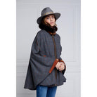Holland Cooper Chiltern Ladies Cape - Mid Blue Check - William Powell