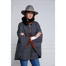 Holland Cooper Chiltern Ladies Cape - Mid Blue Check - William Powell