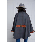 Holland Cooper Chiltern Ladies Cape - Mid Blue Check - William Powell