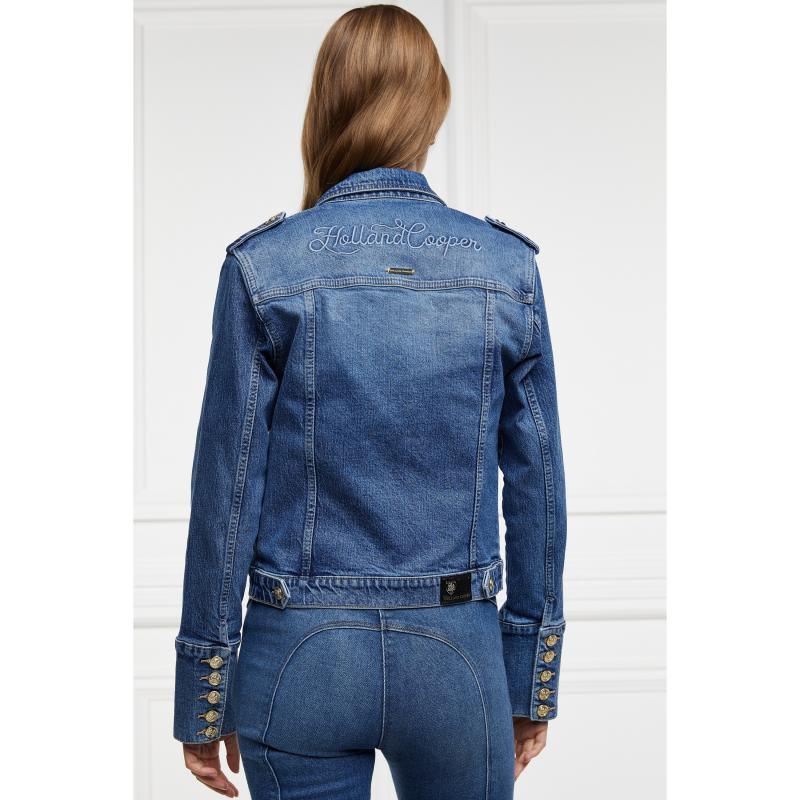 Holland Cooper Iconic Ladies Denim Jacket - Classic Indigo - William Powell