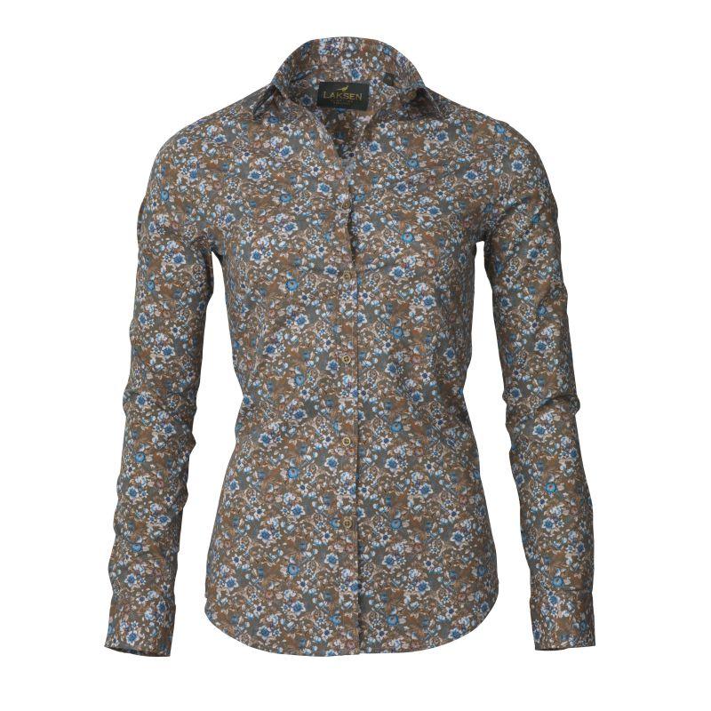 Laksen Birds & Blossom Ladies Shirt - Olive - William Powell