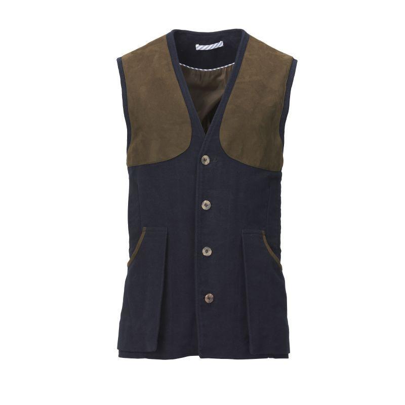 Laksen Broadland Moleskin Shooting Vest - Navy - William Powell