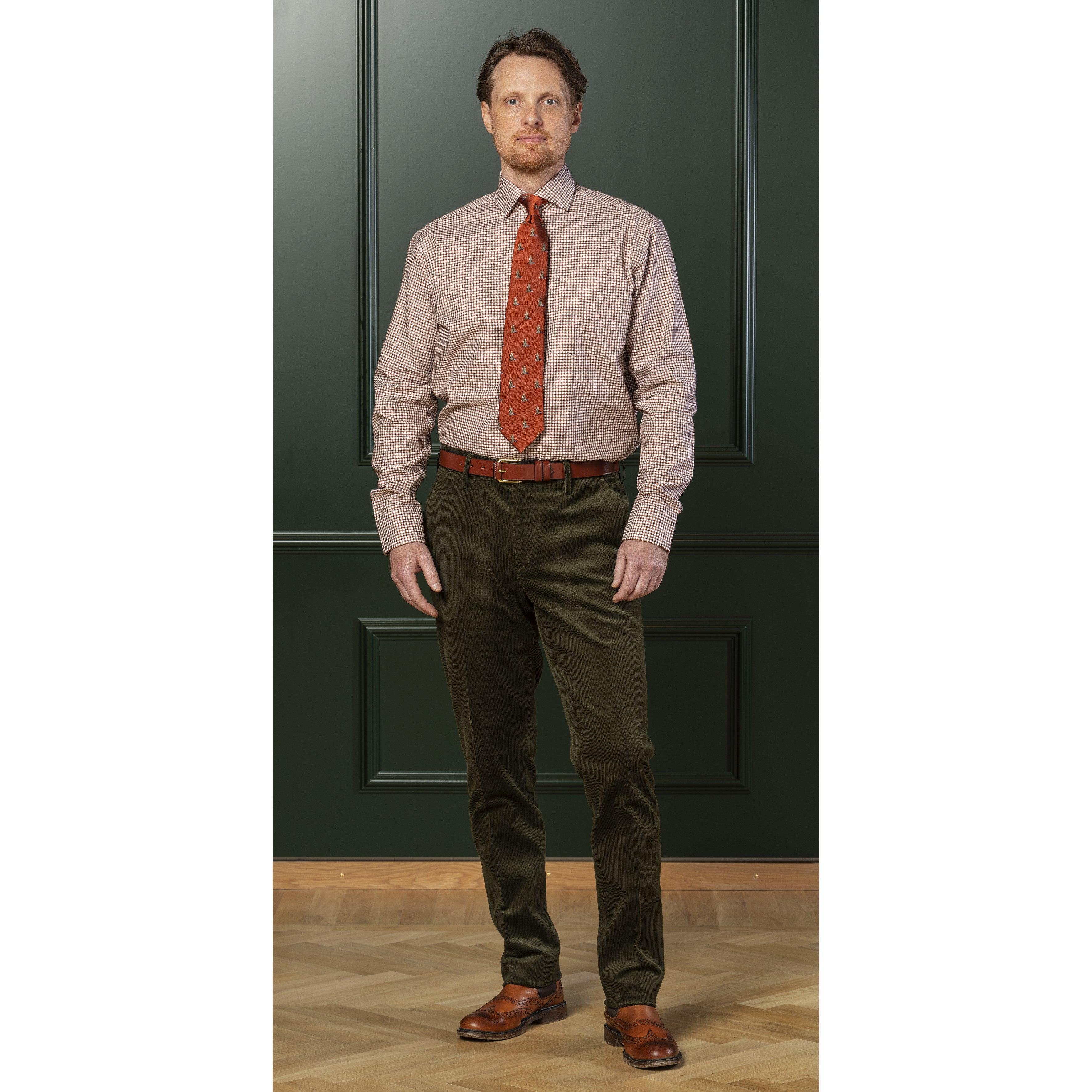 Laksen Duck in Flight Mens Tie - Blood Orange - William Powell