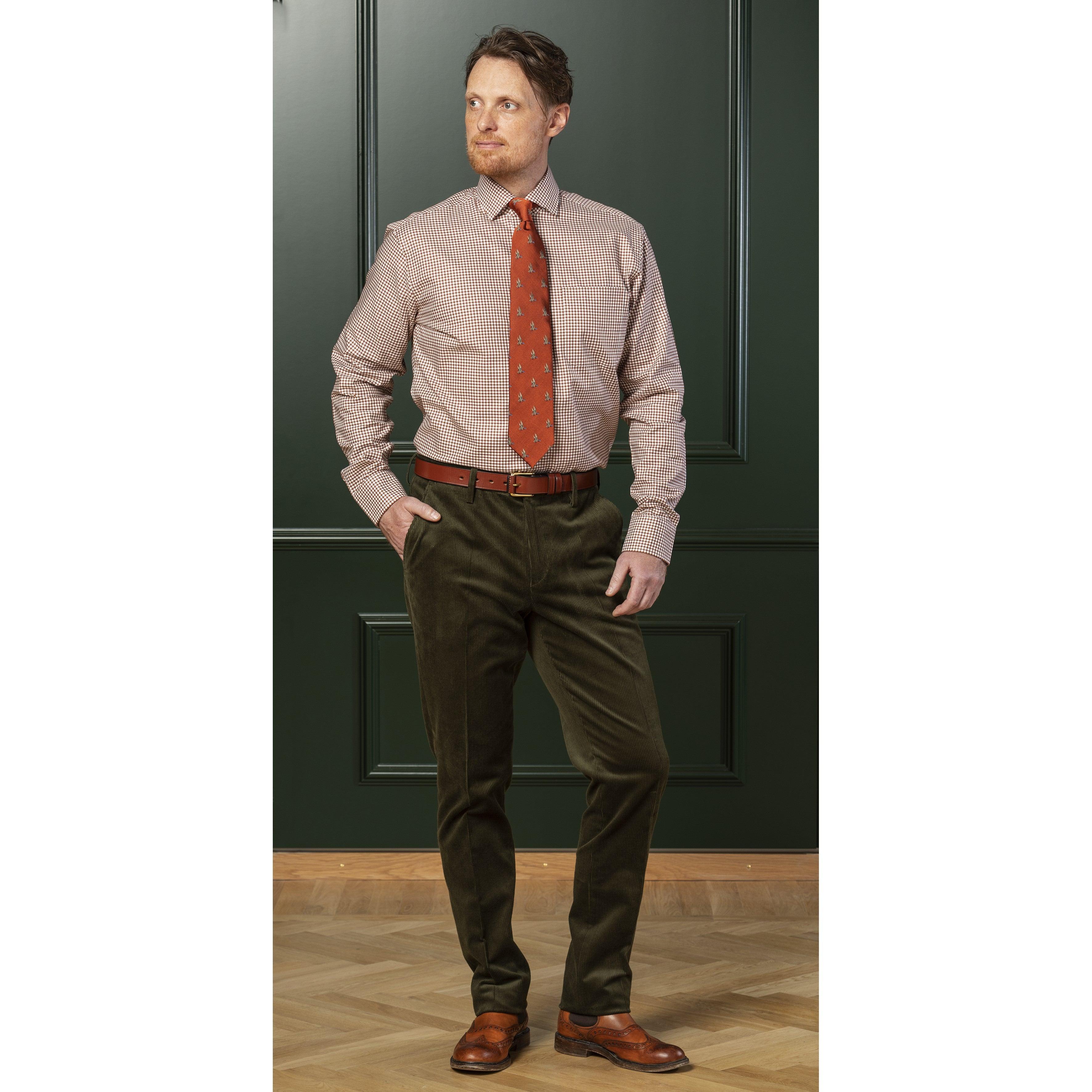 Laksen Duck in Flight Mens Tie - Blood Orange - William Powell