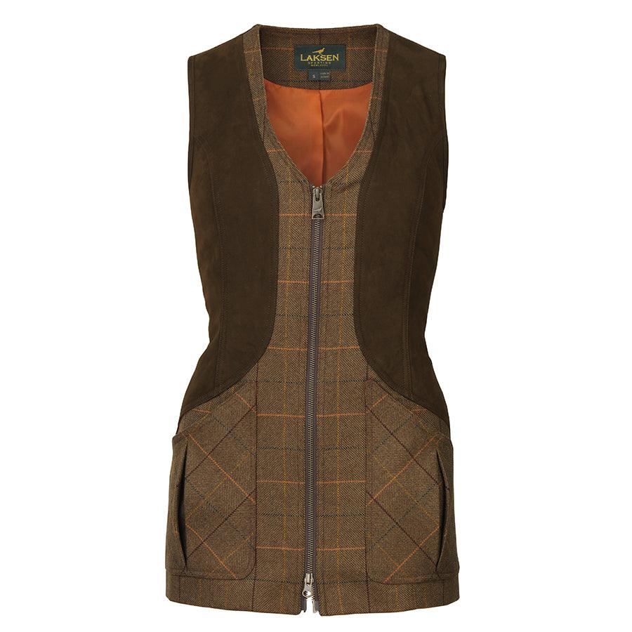 Laksen Fitted Zip Ladies Shooting Vest - Cara Tweed - William Powell