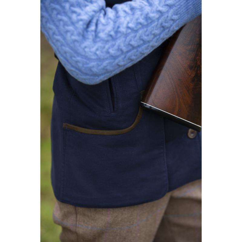 Laksen Lady Broadland Moleskin Shooting Vest - Navy - William Powell