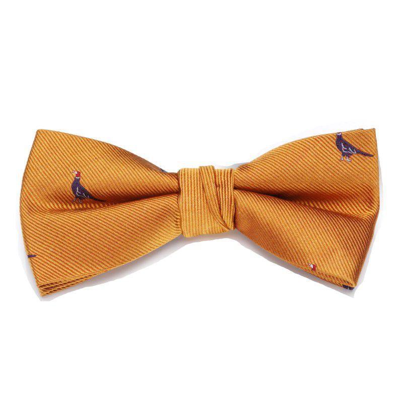 Laksen Pheasant Silk Bow Tie - Bright Orange - William Powell