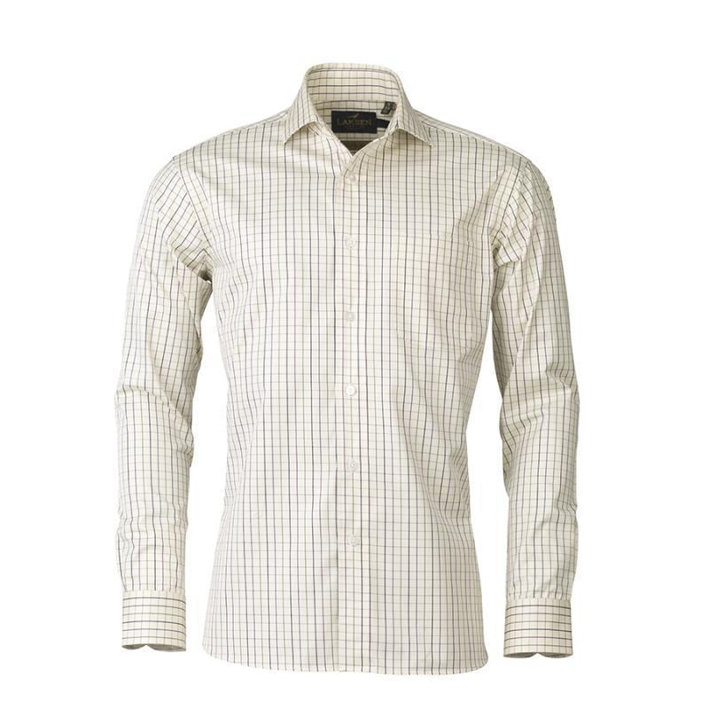 Laksen Robbie Two Ply Cotton Twill Mens Sporting Shirt - Purple Green Navy - William Powell
