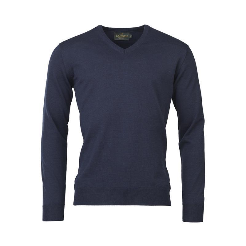 Laksen Sussex V-Neck Merino Mens Jumper - Old Navy - William Powell