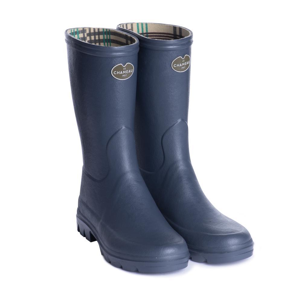 Le Chameau Iris Bottillon Jersey Lined Ladies Wellington Boot - Bleu Foncé - William Powell