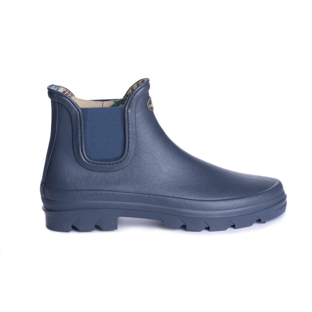 Le Chameau Iris Chelsea Jersey Lined Ladies Wellington Boot - Bleu Foncé - William Powell