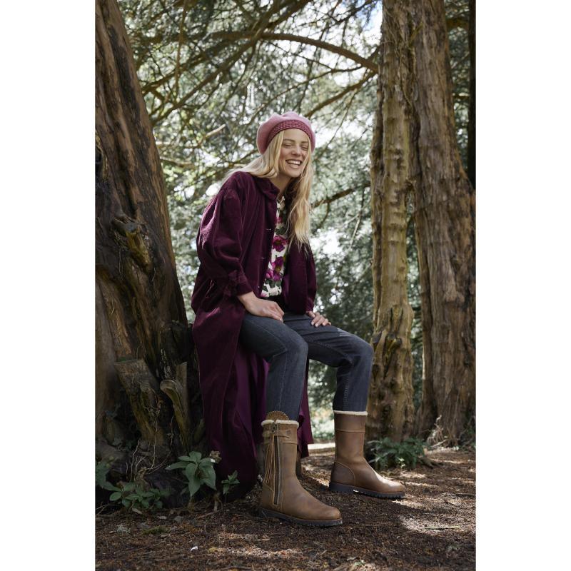 Penelope Chilvers Midcalf Tassel Ladies Shearling Lined Boot - Biscuit - William Powell
