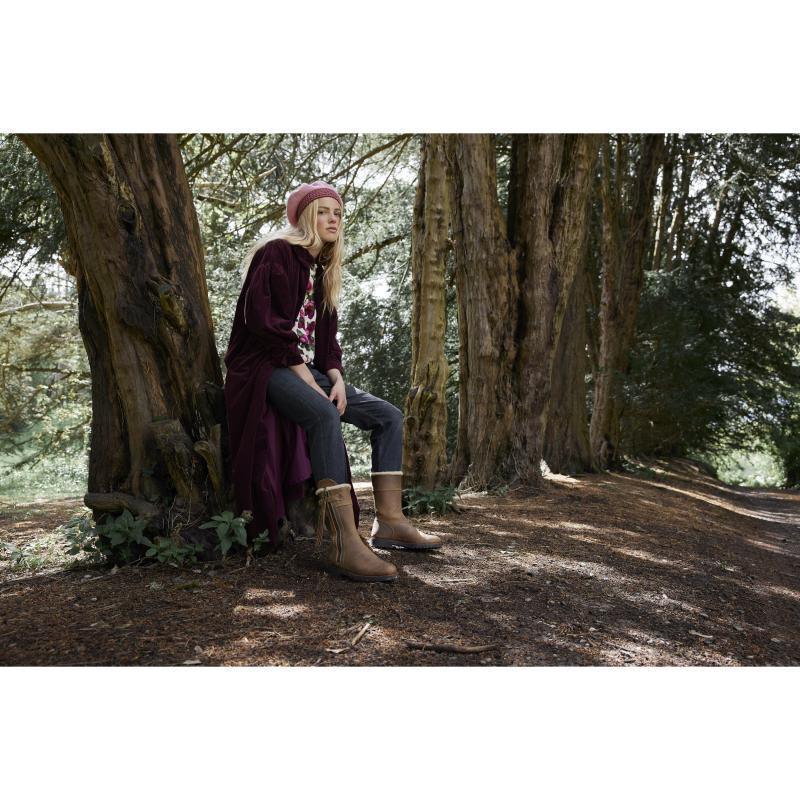 Penelope Chilvers Midcalf Tassel Ladies Shearling Lined Boot - Biscuit - William Powell