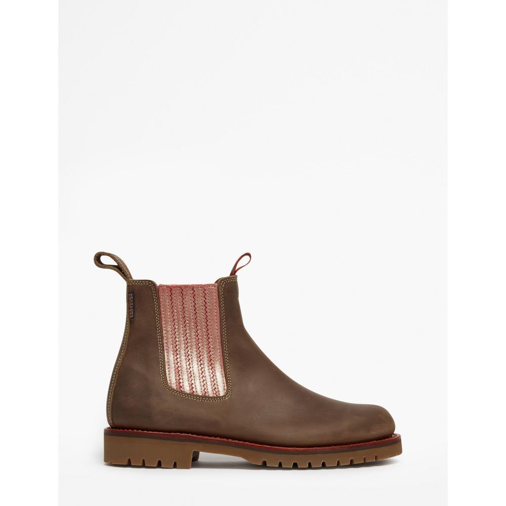 Penelope Chilvers Oscar Ladies Leather Boots - Khaki/Tea Rose - William Powell