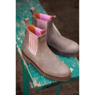 Penelope Chilvers Oscar Ladies Leather Boots - Khaki/Tea Rose - William Powell