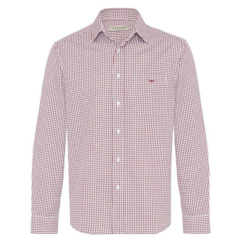 R.M.Williams Collins Check Shirt - Burgundy/White - William Powell