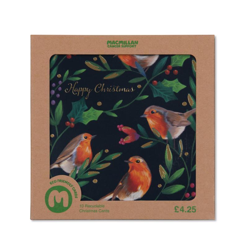 Robin Quartet Charity Christmas Card - 10 Pack - William Powell