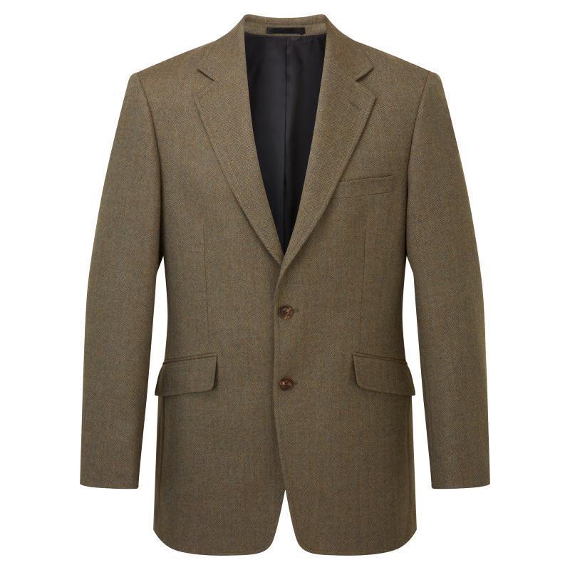 Schoffel Belgrave Tweed Mens Sports Jacket - Loden Green Herringbone Tweed - William Powell