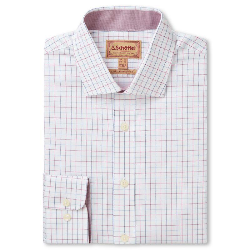 Schoffel Buckden Tailored Mens Shirt - Blue/Pink Check - William Powell