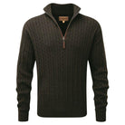 Schoffel Cotton Cashmere Cable 1/4 Zip Jumper - Loden Green - William Powell