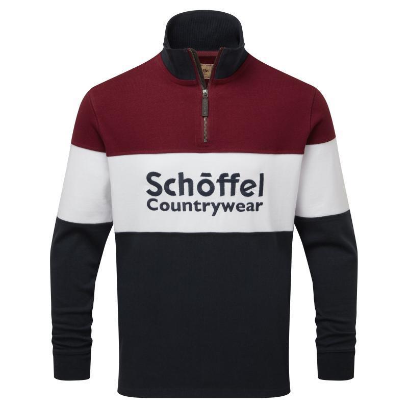 Schoffel Exeter Heritage 1/4 Zip Jumper - Bordeaux - William Powell